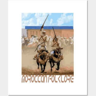 Moroccan Folklore fantasy horses T-Shirts Posters and Art